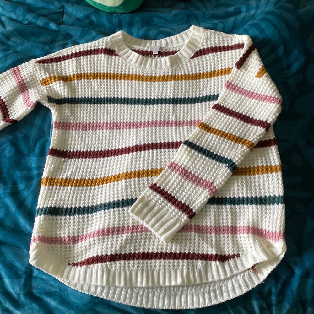 Multi colored striped sweater